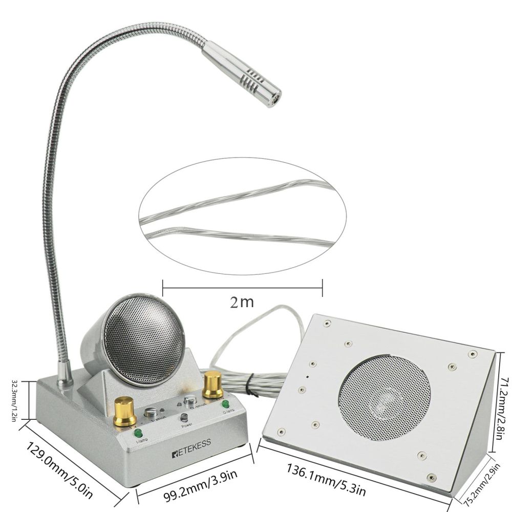 Retekess TW105 5W Dual Way Counter Intercom Speaker System to Make Communiaction Easier