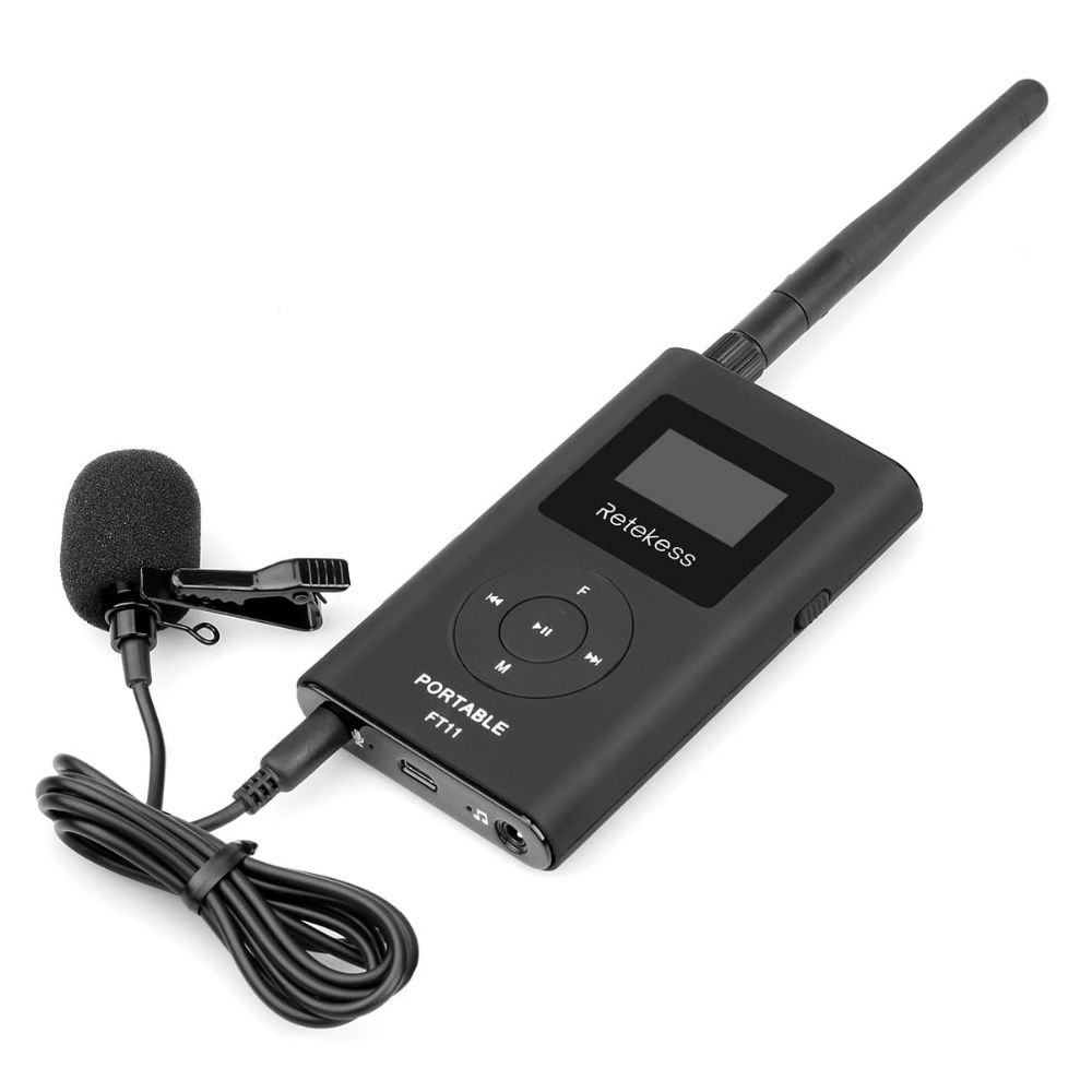 Retekess FT11 Portable FM Broadcast transmitter with MIC and PR13 FM Radio Receiver 