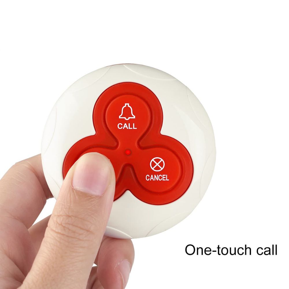 T114 Wireless Service Calling System 999 Channels, 6 Partition Modes, 3-Key Alert Call Button for Restaurant,Cafe,Bar