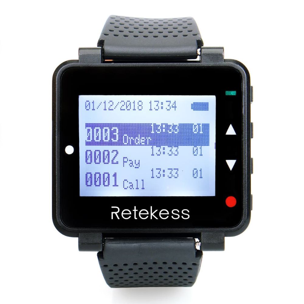 Retekess T128 Wrist Watch Receiver Pager System for Restaurant Hospital Clinic Club