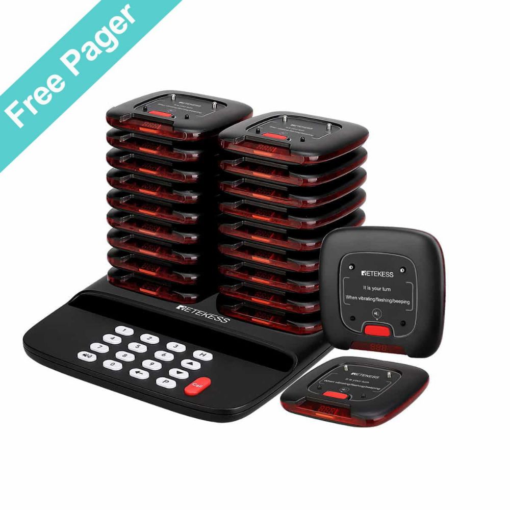 Retekess TD183 Long Range Pager System 800M, Rugged Pager, Durable Pager for Restaurants, Bars, Cafes