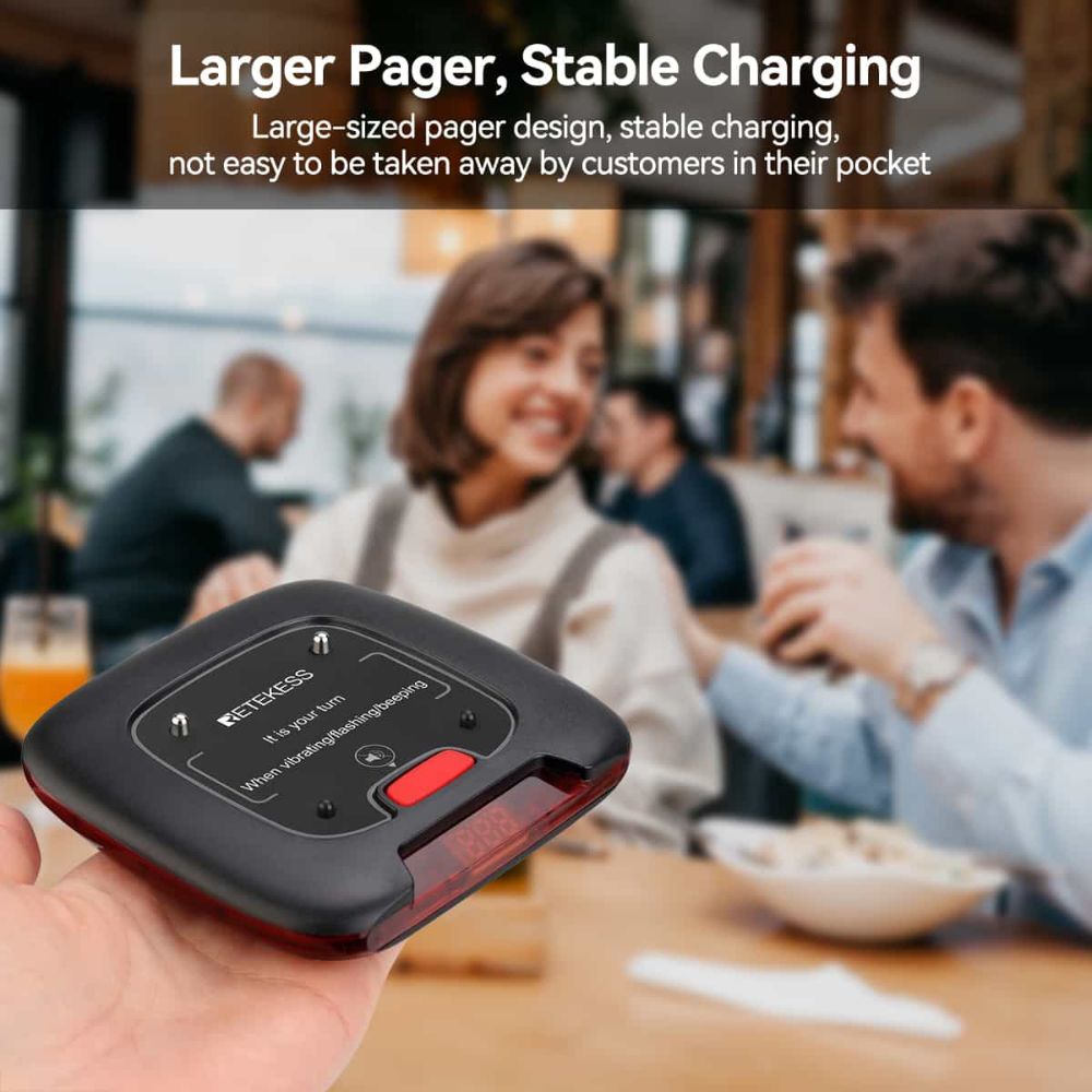 Retekess TD183 Long Range Pager System 800M, Rugged Pager, Durable Pager for Restaurants, Bars, Cafes