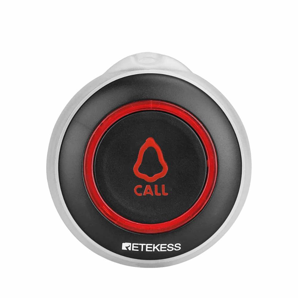 Retekess TD136 Service Calling Display Receiver with TD019 Black Wireless Call Button for Restaurants, Bars, Cafes