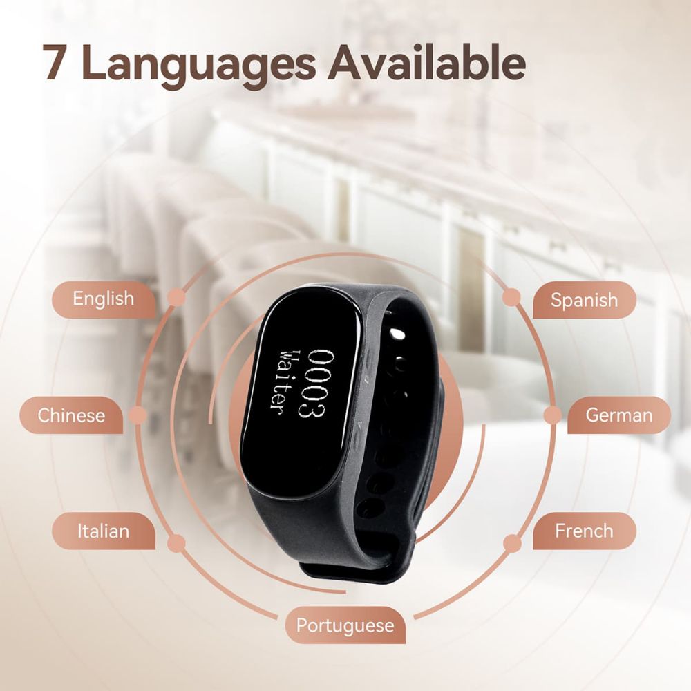 Retekess Wireless Calling System TD112 Watch Receiver with TD036 Call Button for Restaurant, Hotel, Coffee Shop