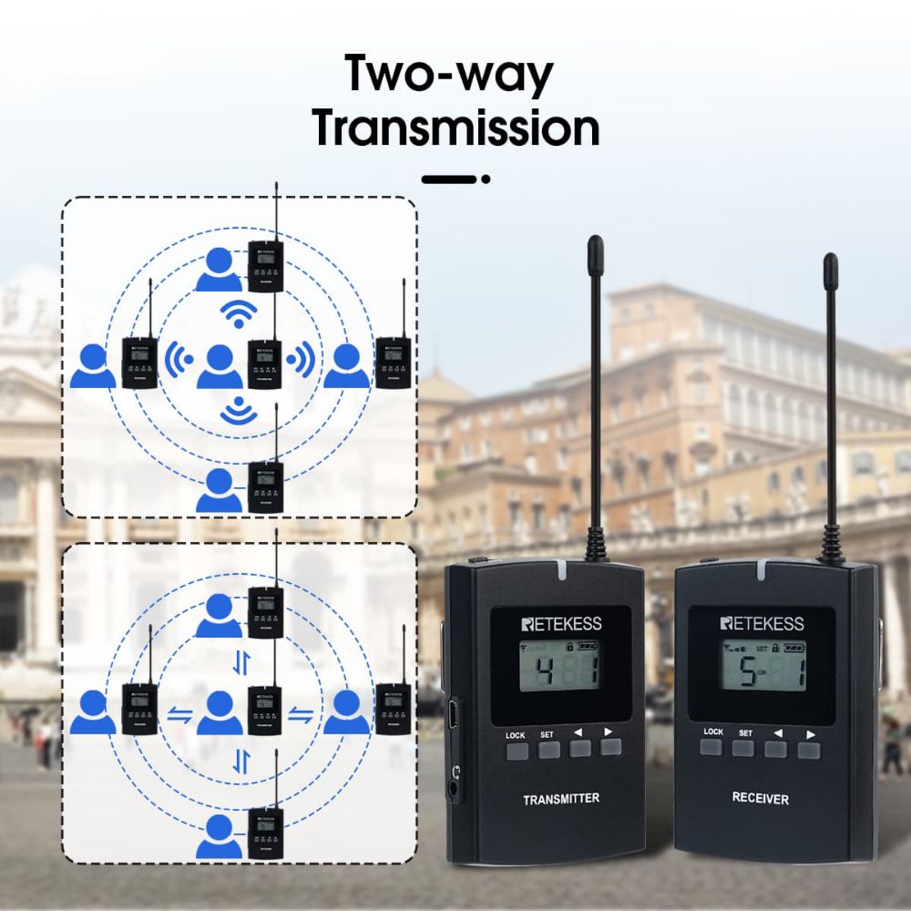 Retekess TT124 Two Way Tour Guide System For Factory Training