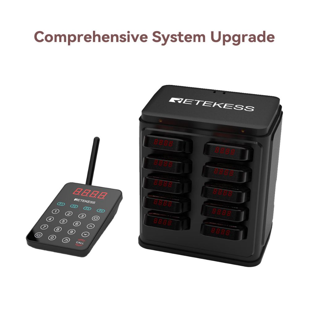 Retekess TD177 Matrices Paging System Wall-Mountable With One key Code-Changing Function Comprehensive Upgrade Restaurant Paging System