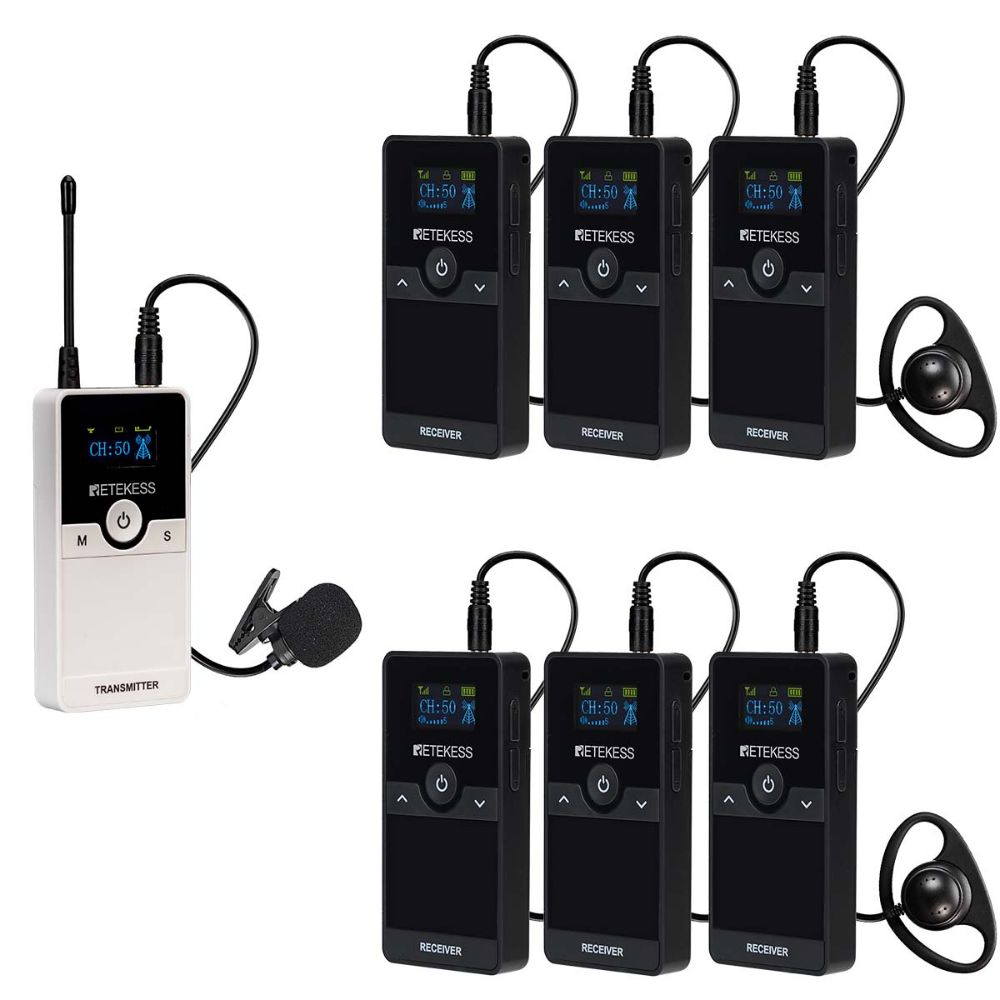TT116 Tour Guide Headset System Removable Rechargeable Battery UHF Noise Reduction European Frequency