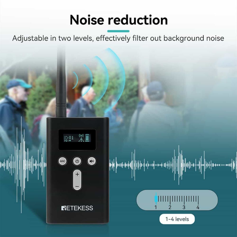 Retekess T130P T131P Whisper Device for Guided Tour Training Factory Visit Group Communication with 32-slot Charging Case
