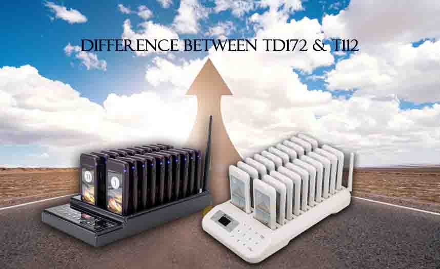 What is the difference between TD172 and T112 restaurant pager system?