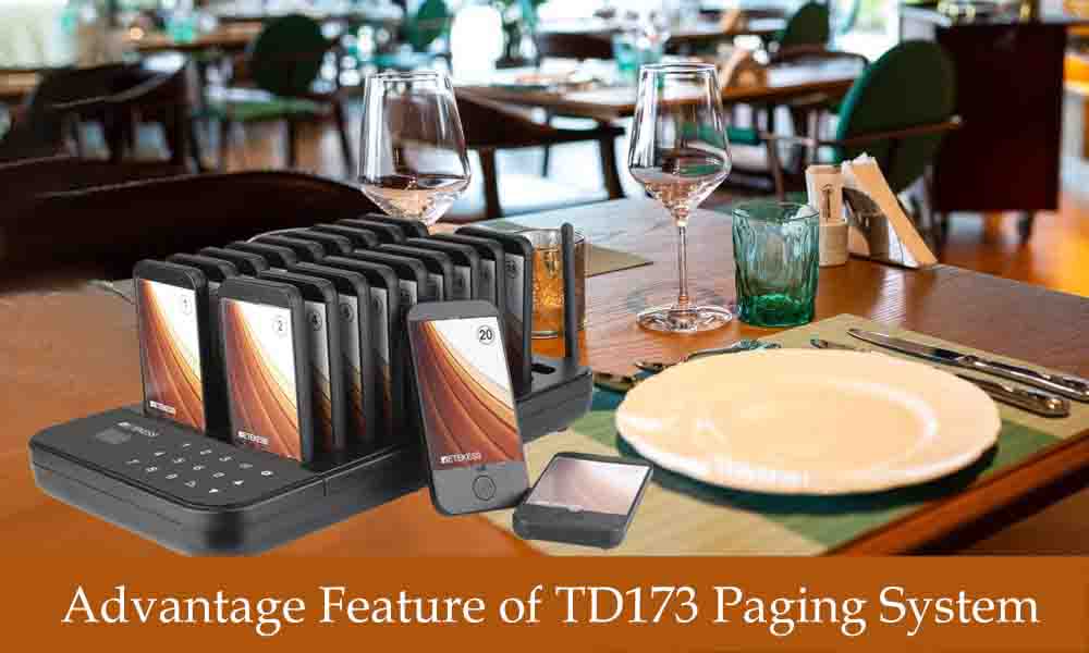 Advantage Feature of TD173 Guest Pager System