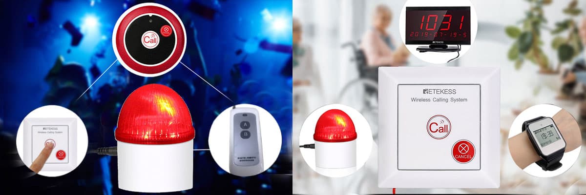retekess th103 security light with sound alarm work with  other retekess receivers and call buttons