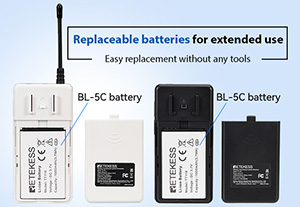 replaceable rechargeable batteries